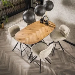 Giga Living Bartafel Organisch - Naturel Gerecycled Teak - 140x80x92cm