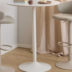 Giga Living Bartafel Wit Keramiek - Metaal - 80x80x105cm - Laurens