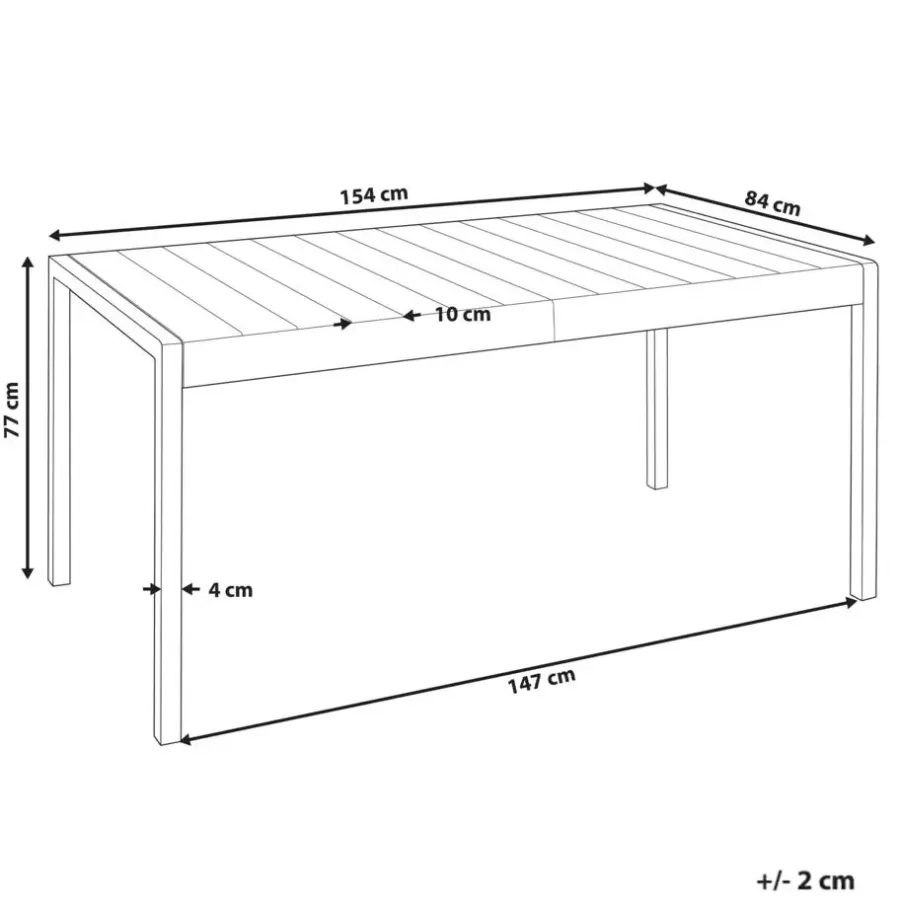 Tuintafels-Beliani BARTICA - Tuintafel - Bruin - 154 x 84 cm - Synthetisch materiaal