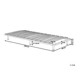 Beliani BASIC - Vrijstaande lattenbodem - Zwart - 90 x 200 cm - Staal