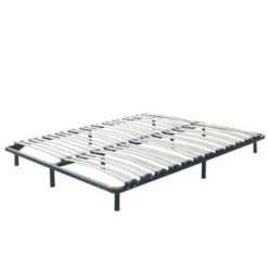 Lattenbodems-Beliani BASIC - Vrijstaande lattenbodem - Zwart - 160 x 200 cm - Staal