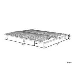 Lattenbodems-Beliani BASIC - Vrijstaande lattenbodem - Zwart - 160 x 200 cm - Staal
