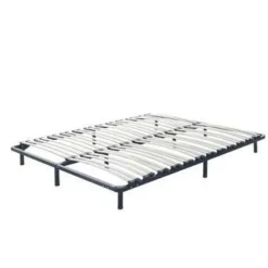 Lattenbodems-Beliani BASIC - Vrijstaande lattenbodem - Zwart - 160 x 200 cm - Staal