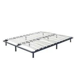 Lattenbodems-Beliani BASIC - Vrijstaande lattenbodem - Zwart - 160 x 200 cm - Staal