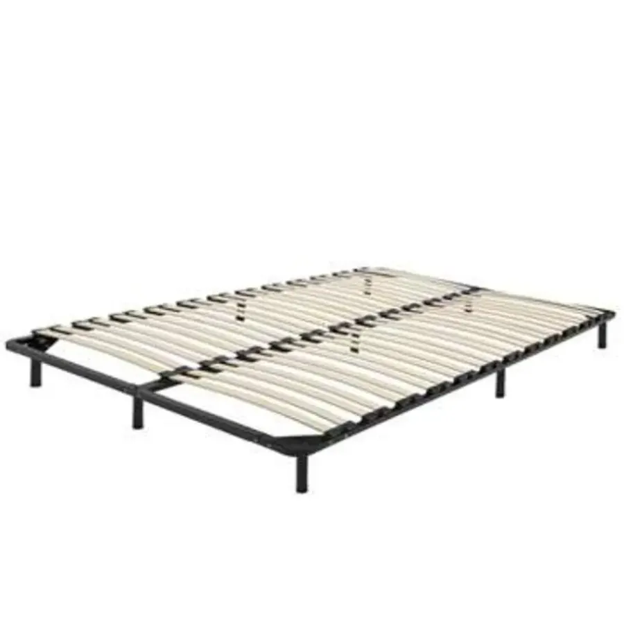 Lattenbodems-Beliani BASIC - Vrijstaande lattenbodem - Zwart - 140 x 200 cm - Staal
