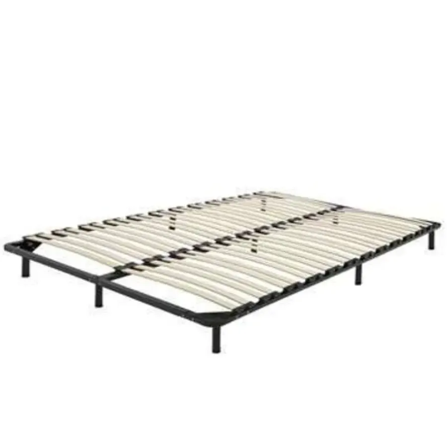 Lattenbodems-Beliani BASIC - Vrijstaande lattenbodem - Zwart - 140 x 200 cm - Staal
