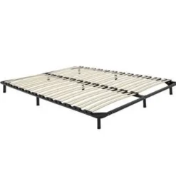 Lattenbodems-Beliani BASIC - Vrijstaande lattenbodem - Zwart - 140 x 200 cm - Staal