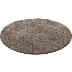 Muratap Basic Rond Shaggy vloerkleed Caramel Hoogpolig - 200 CM ROND