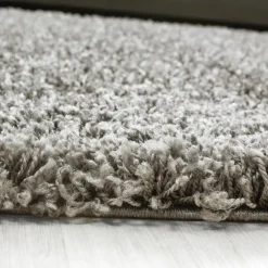 Hoogpolige Vloerkleden|Ronde Vloerkleden-Muratap Basic Rond Shaggy vloerkleed Taupe Hoogpolig - 200 CM ROND