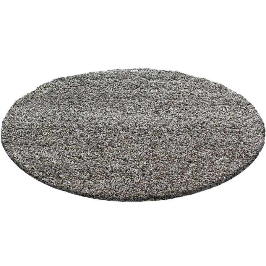 Hoogpolige Vloerkleden|Ronde Vloerkleden-Muratap Basic Rond Shaggy vloerkleed Taupe Hoogpolig - 200 CM ROND