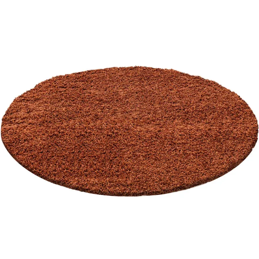 Muratap Basic Rond Shaggy vloerkleed Terra / Oranje Hoogpolig - 160 CM ROND