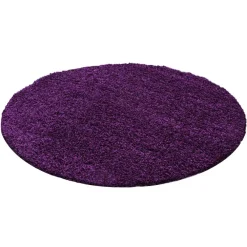 Muratap Basic Rond Shaggy vloerkleed Paars Hoogpolig - 200 CM ROND