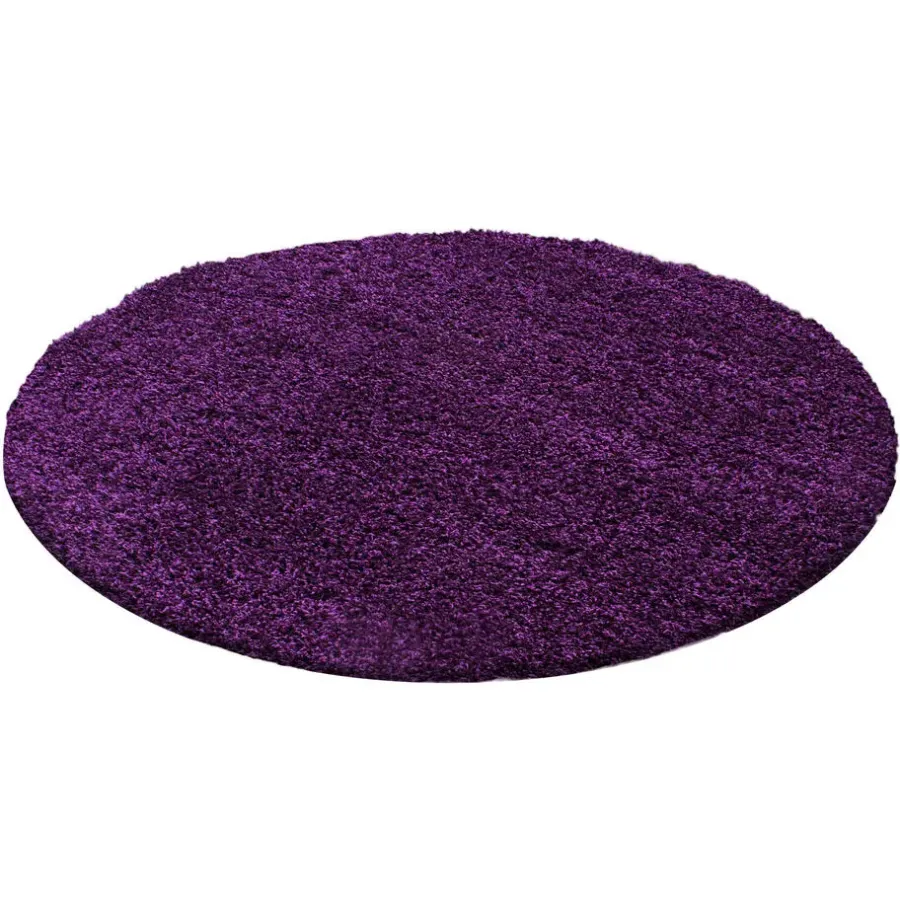 Muratap Basic Rond Shaggy vloerkleed Paars Hoogpolig - 200 CM ROND