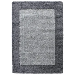 Muratap Basic Shaggy Kader vloerkleed Grijs Hoogpolig - 200x290 CM