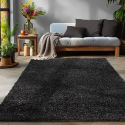 Vloerkleden|Hoogpolige Vloerkleden-Muratap Basic Shaggy vloerkleed Antraciet Hoogpolig - 200x290 CM