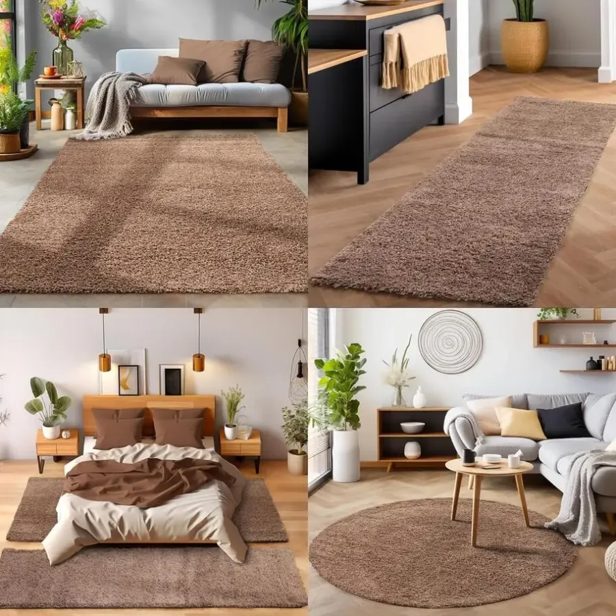 Hoogpolige Vloerkleden-Muratap Basic Shaggy vloerkleed Caramel Hoogpolig - 120x170 CM