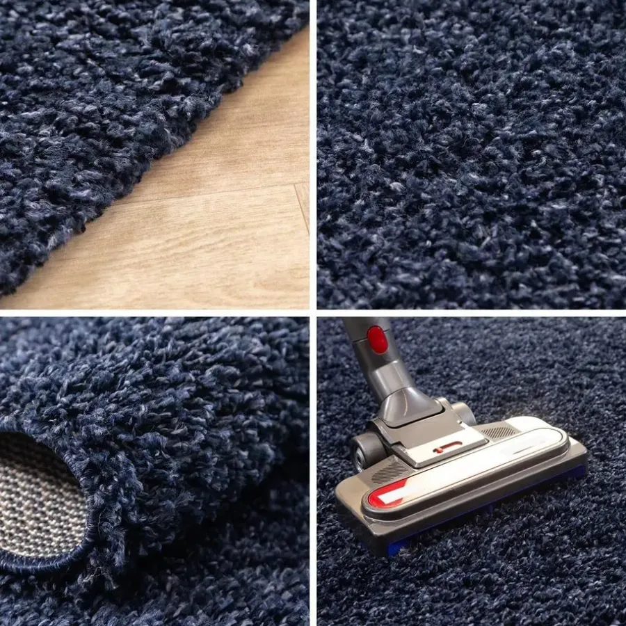 Muratap Basic Shaggy vloerkleed Donker Blauw Hoogpolig - 160x230 CM