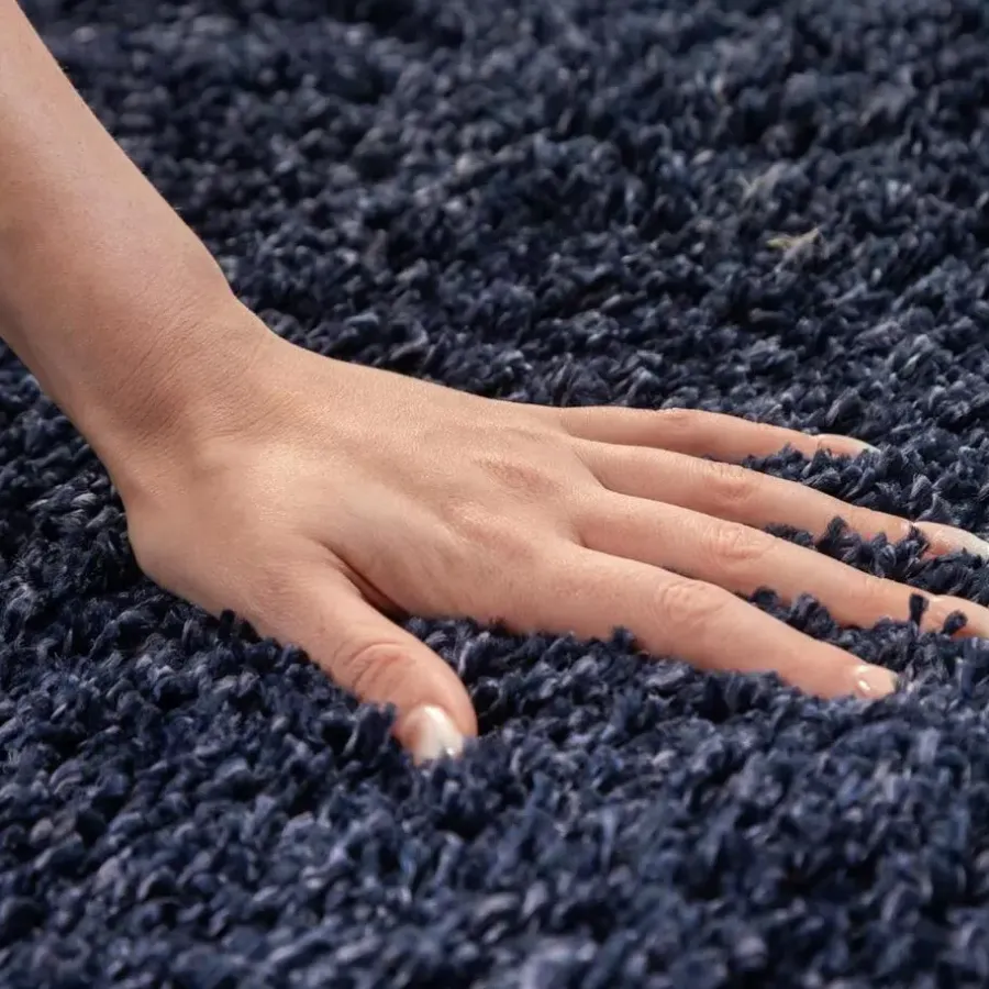 Muratap Basic Shaggy vloerkleed Donker Blauw Hoogpolig - 160x230 CM