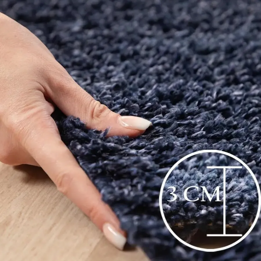 Muratap Basic Shaggy vloerkleed Donker Blauw Hoogpolig - 160x230 CM