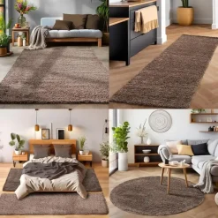 Muratap Basic Shaggy vloerkleed Taupe Hoogpolig - 120x170 CM