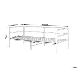 1-Persoons Bedden-Beliani BATTUT - Eenpersoonsbed - Zwart - 90 x 200 cm - Metaal