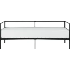 1-Persoons Bedden-Beliani BATTUT - Eenpersoonsbed - Zwart - 90 x 200 cm - Metaal