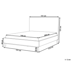 Beliani BAYONNE - Tweepersoonsbed - Roze - 140 x 200 cm - Fluweel