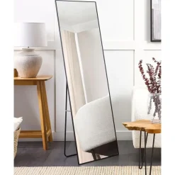 Beliani BEAUVAIS - Wandspiegel - Zwart - Aluminium