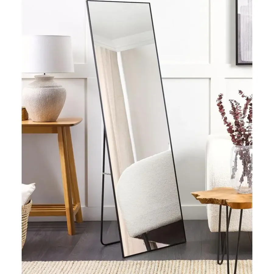 Beliani BEAUVAIS - Wandspiegel - Zwart - Aluminium