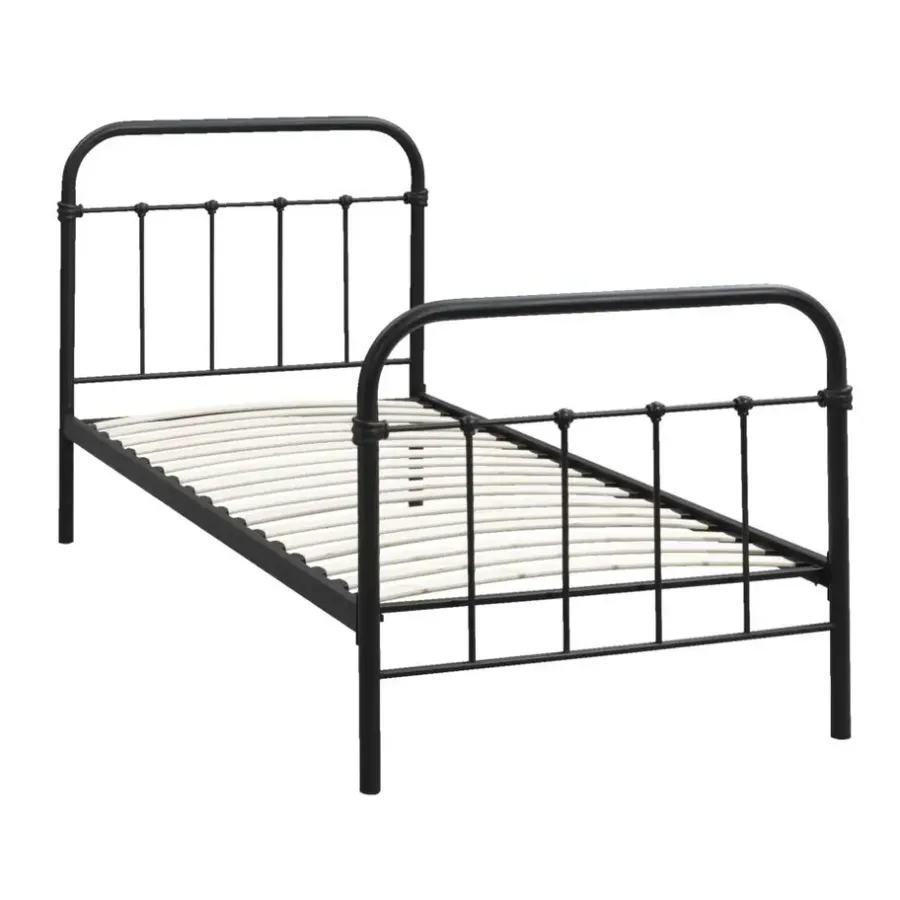 1-Persoons Bedden-Leen Bakker Bed Anne - mat antraciet - 90x200 cm