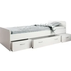 1-Persoons Bedden-Emob Bed Barko 90x200 met 3 lades - wit