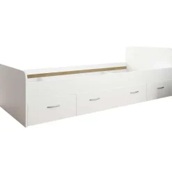 1-Persoons Bedden-Emob Bed Barko 90x200 met 3 lades - wit