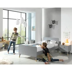 Kinderbedden-Vipack Bed Billy 90x200 - grijs