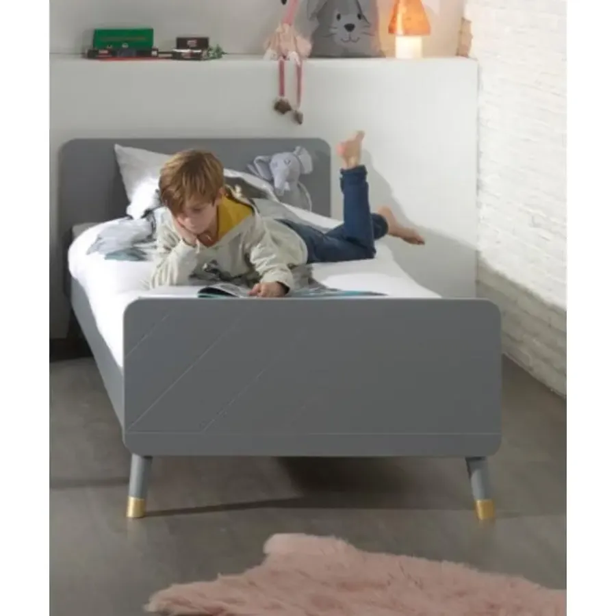 Kinderbedden-Vipack Bed Billy 90x200 - grijs