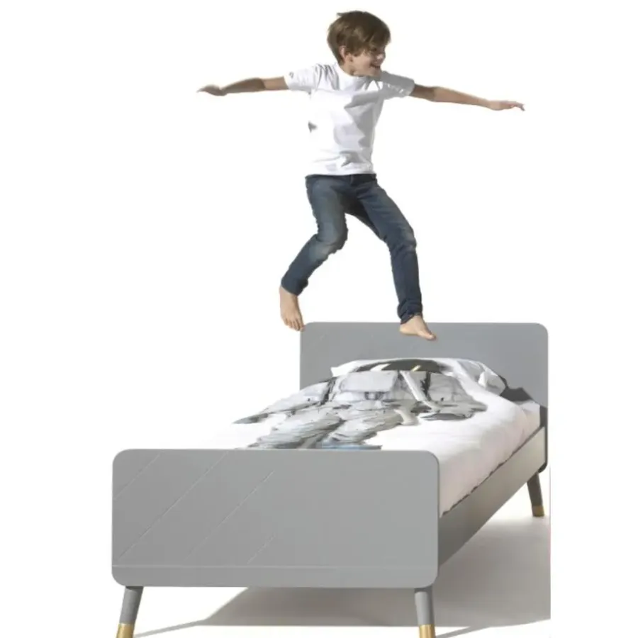 Kinderbedden-Vipack Bed Billy 90x200 - grijs
