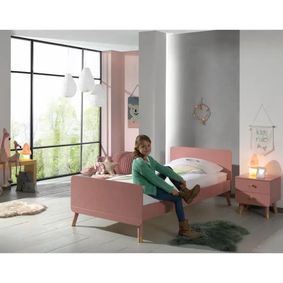 Kinderbedden-Vipack Bed Billy 90x200 - roze
