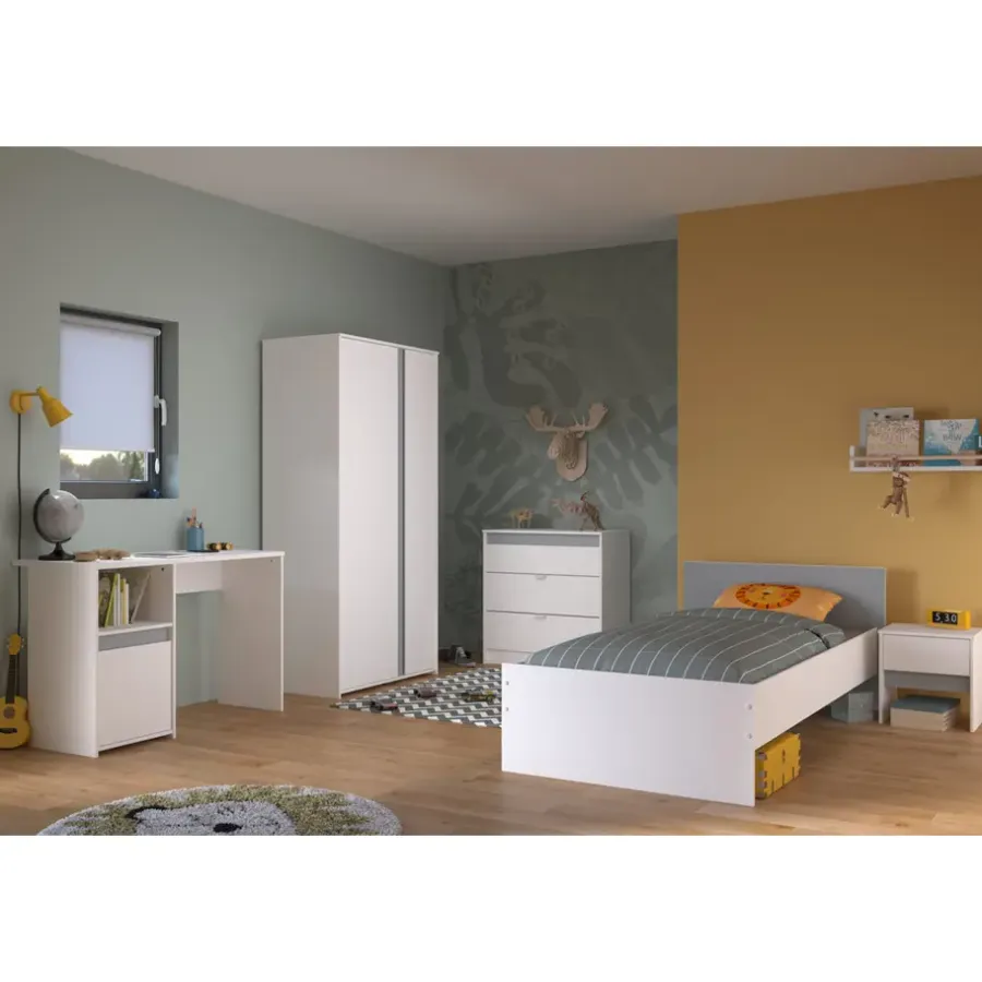 Kinderbedden-Leen Bakker Bed Bobby - wit - 90x200 cm