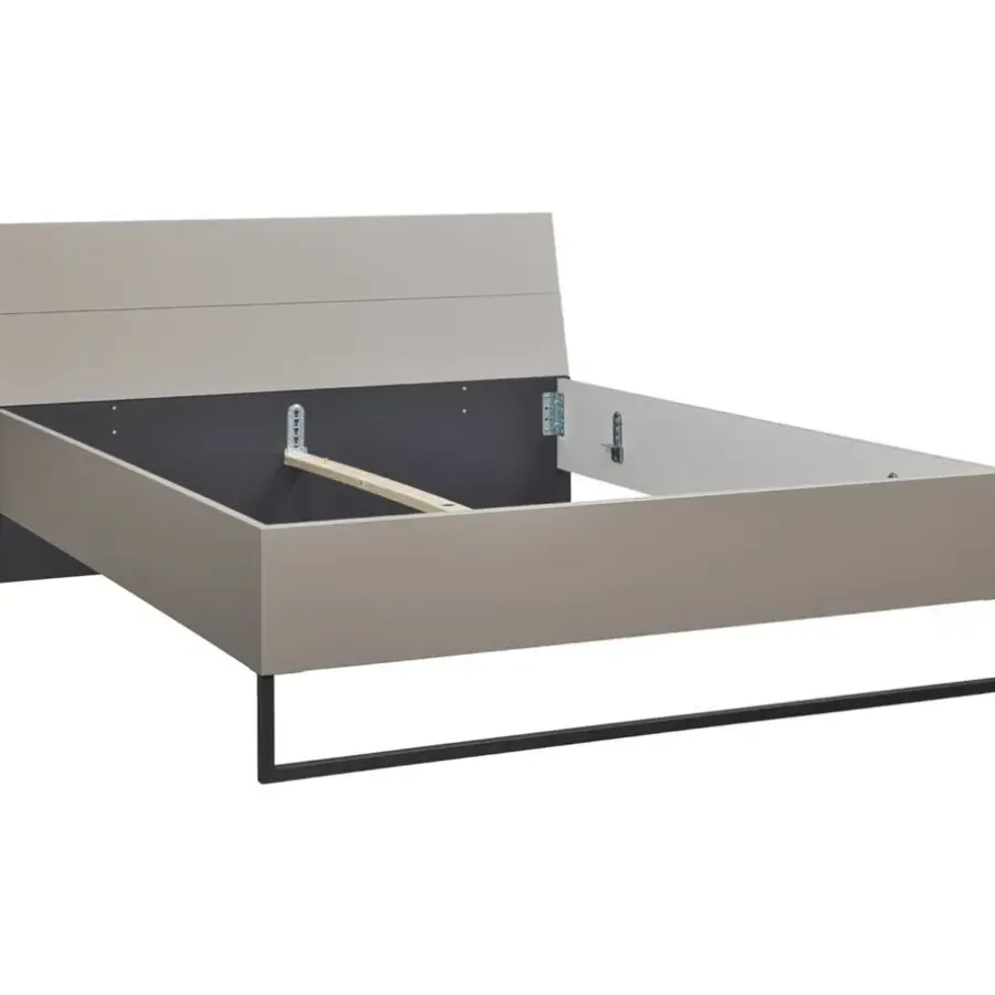 2-Persoons Bedden|Twijfelaars-Leen Bakker Bed Dex - greige - 140x200 cm