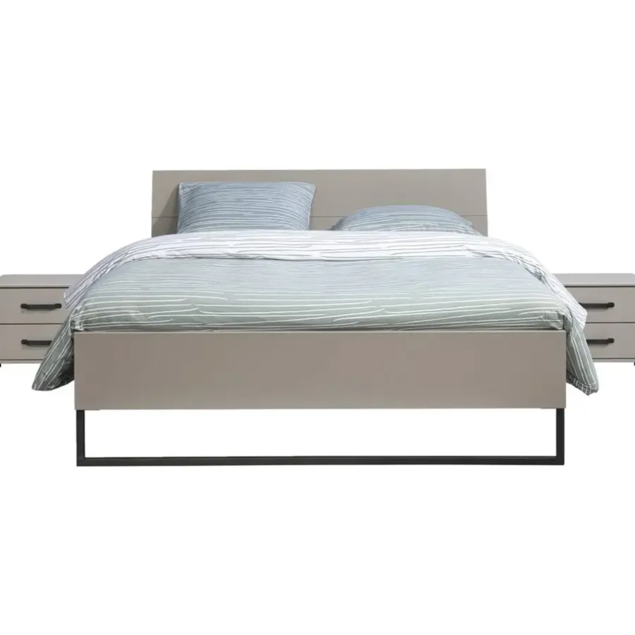 2-Persoons Bedden|Twijfelaars-Leen Bakker Bed Dex - greige - 140x200 cm