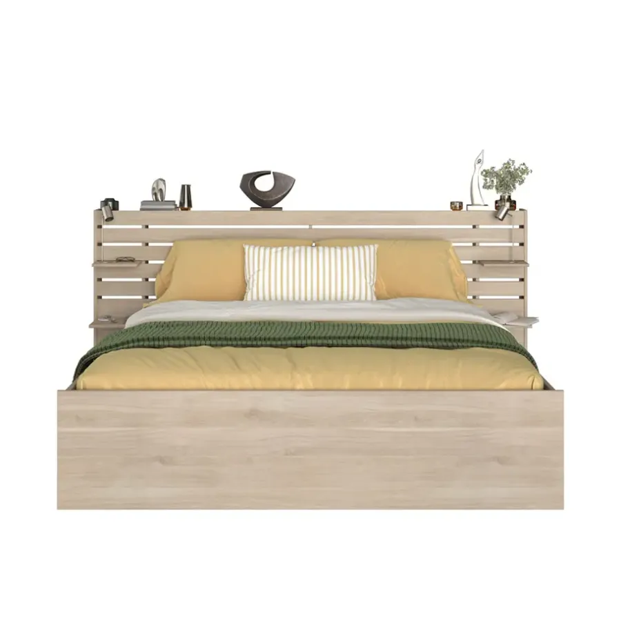 2-Persoons Bedden-Leen Bakker Bed Evi - eikenkleur - 180x200 cm
