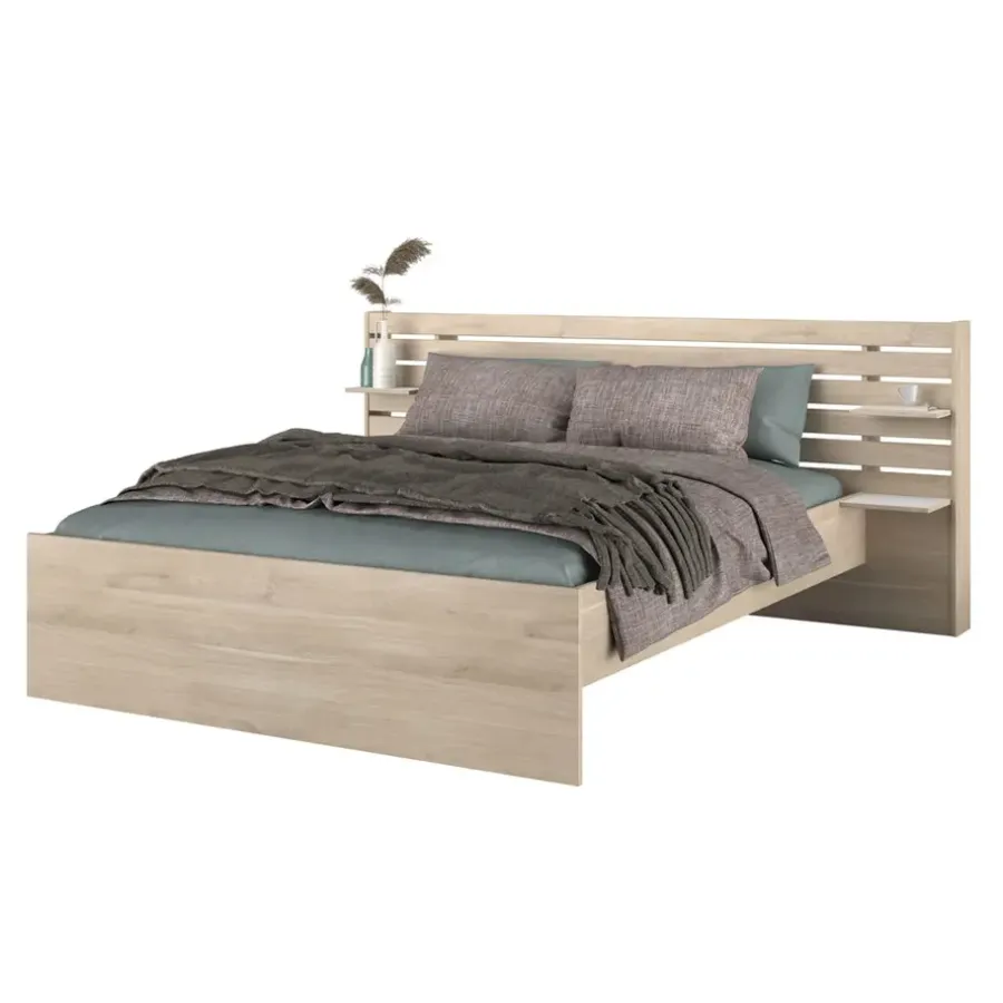 2-Persoons Bedden-Leen Bakker Bed Evi - eikenkleur - 180x200 cm