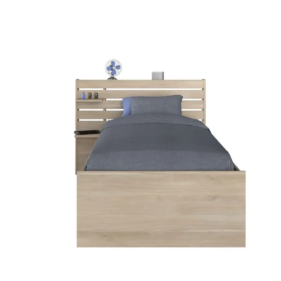 Leen Bakker Bed Evi - eikenkleur - 90x200 cm
