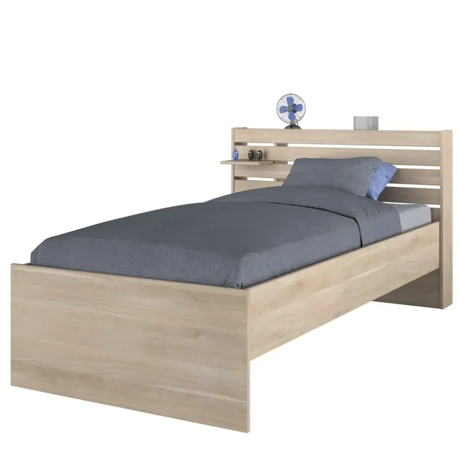 Leen Bakker Bed Evi - eikenkleur - 90x200 cm