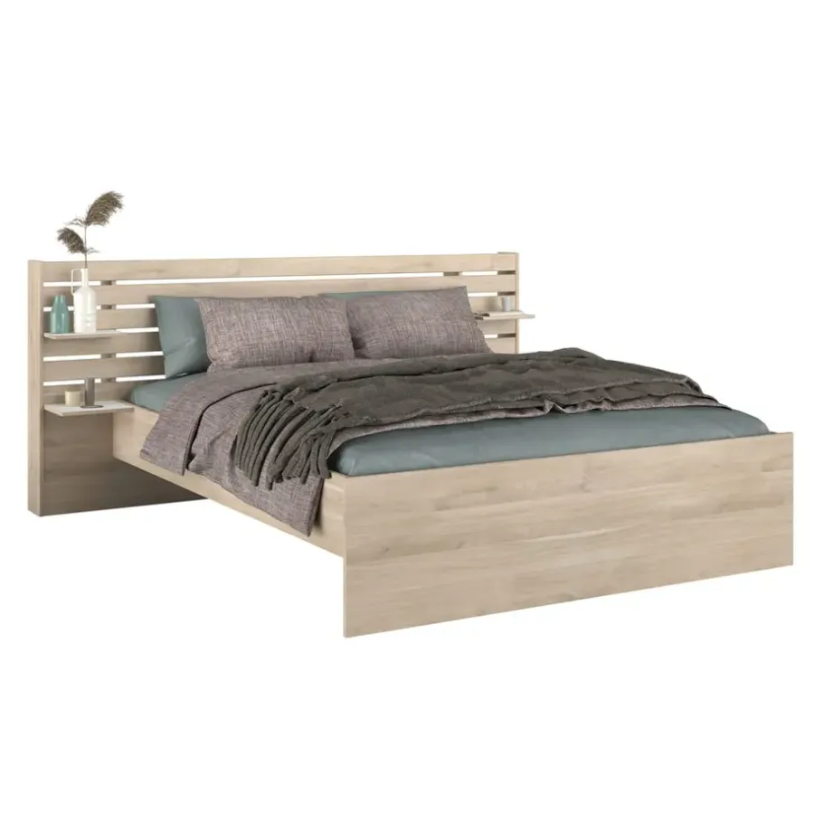 Leen Bakker Bed Evi - eikenkleur - 160x200 cm