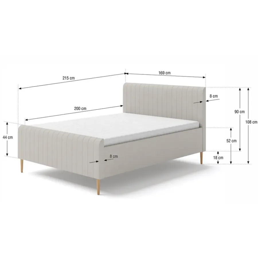 Leen Bakker Bed Lieke - ecru - 160x200 cm