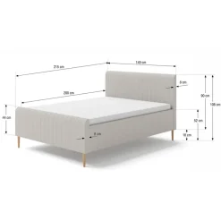 Leen Bakker Bed Lieke - ecru - 140x200 cm