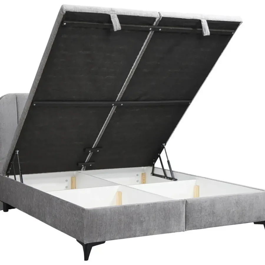 2-Persoons Bedden|Twijfelaars-Leen Bakker Bed Lizz met opbergruimte - grijs - 140x200 cm