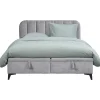 Leen Bakker Bed Lizz met opbergruimte - grijs - 160x200 cm