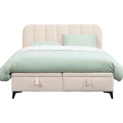 Leen Bakker Bed Lizz met opbergruimte - ecru - 140x200 cm