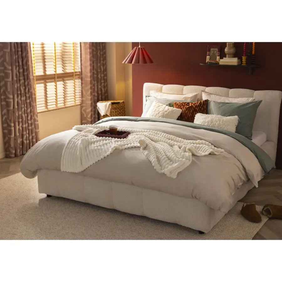 2-Persoons Bedden|Twijfelaars-Leen Bakker Bed Maudy - ecru - 140x200 cm